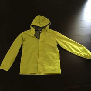 Neon yellow north face wind breaker